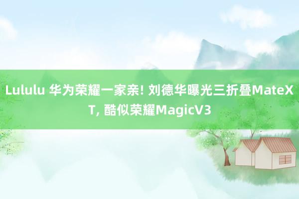Lululu 华为荣耀一家亲! 刘德华曝光三折叠MateXT， 酷似荣耀MagicV3