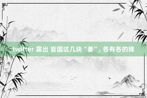 twitter 露出 皆国这几块“姜”， 各有各的辣