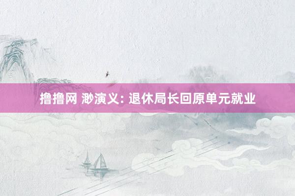 撸撸网 渺演义: 退休局长回原单元就业